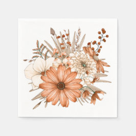 Autumnal Colors Florals Foliage Erntedank Serviette