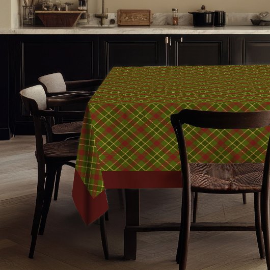 Autumnal Colors Tablecloth Minimalist Tartan Style Tischdecke
