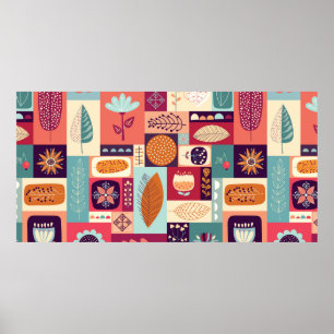 Autumnal decorative background poster