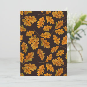 Autumnal Eicheneiche Blätter auf dunkelbraun