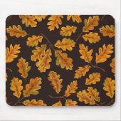Autumnal Eicheneiche Blätter auf dunkelbraun Mousepad (Vorne)