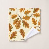 Autumnal-Eicheneiche-Blätter auf weiß Badhandtuch Set (Waschlappen)