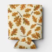 Autumnal-Eicheneiche-Blätter auf weiß Dosenkühler (Rückseite)