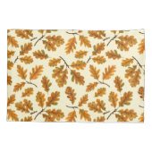 Autumnal-Eicheneiche-Blätter auf weiß Kissenbezug (Rückseite-Links)