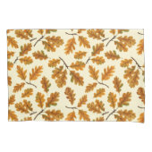 Autumnal-Eicheneiche-Blätter auf weiß Kissenbezug (Vorderseite-Links)