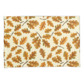 Autumnal-Eicheneiche-Blätter auf weiß Kissenbezug (Vorderseite-Rechts)