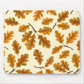 Autumnal-Eicheneiche-Blätter auf weiß Mousepad (Vorne)