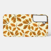 Autumnal-Eicheneiche-Blätter auf weiß Samsung Galaxy Hülle (Rückseite (Horizontal))