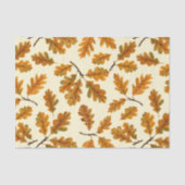 Autumnal-Eicheneiche-Blätter auf weiß Seidenpapier (Vorderseite)