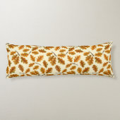 Autumnal-Eicheneiche-Blätter auf weiß Seitenschläferkissen (Rückseite)