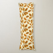 Autumnal-Eicheneiche-Blätter auf weiß Seitenschläferkissen (Vorderseite Vertikal)