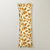 Autumnal-Eicheneiche-Blätter auf weiß Seitenschläferkissen (Rückseite (Vertikal))