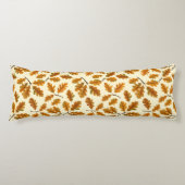 Autumnal-Eicheneiche-Blätter auf weiß Seitenschläferkissen (Vorderseite)