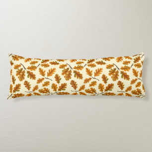 Autumnal-Eicheneiche-Blätter auf weiß Seitenschläferkissen