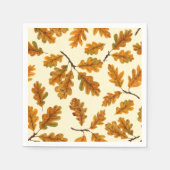 Autumnal-Eicheneiche-Blätter auf weiß Serviette (Vorderseite)