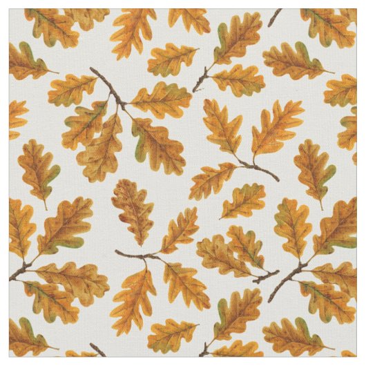 Autumnal-Eicheneiche-Blätter auf weiß Stoff (Nahaufnahme)