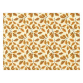 Autumnal-Eicheneiche-Blätter auf weiß Tischdecke (Vorderseite (Horizontal))