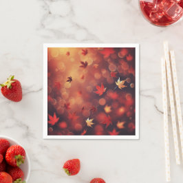 Autumnal Falling Maple Blätter Bokeh Découpage Serviette