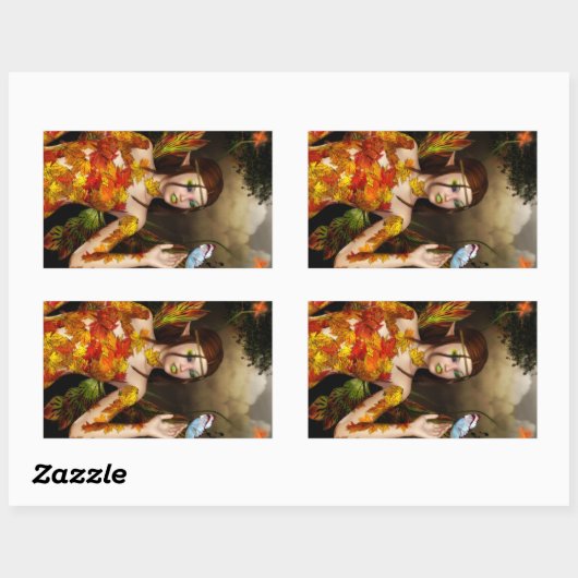 Autumnal-Fee Rectangle-Stickers Rechteckiger Aufkleber (Blatt)