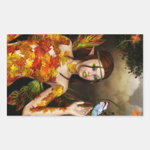 Autumnal-Fee Rectangle-Stickers Rechteckiger Aufkleber