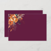 Autumnal floral elegant burgundy mitteilungskarte (Vorne/Hinten)