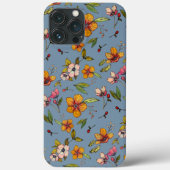 Autumnal Floral Muster iPhone Case (Rückseite)
