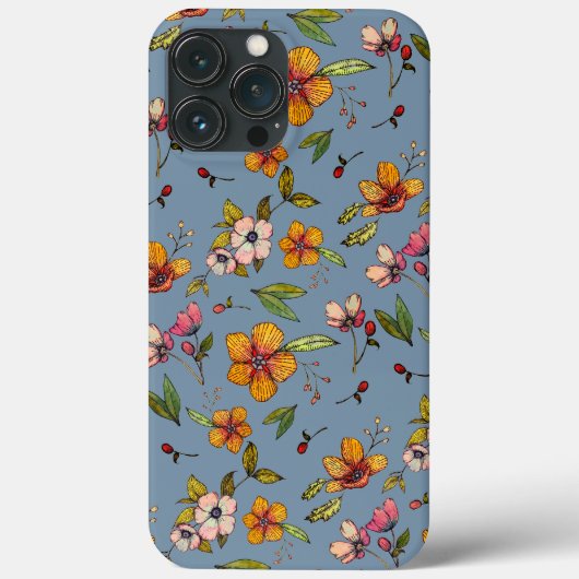 Autumnal Floral Muster iPhone Case (Rückseite)
