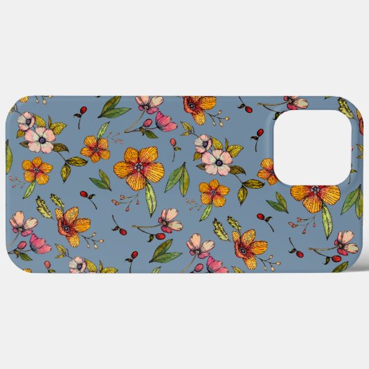 Autumnal Floral Muster iPhone Case (Rückseite (Horizontal))