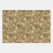 Autumnal Floral & Striping Geschenkwrap Geschenkpapier Set (Vorderseite 2)