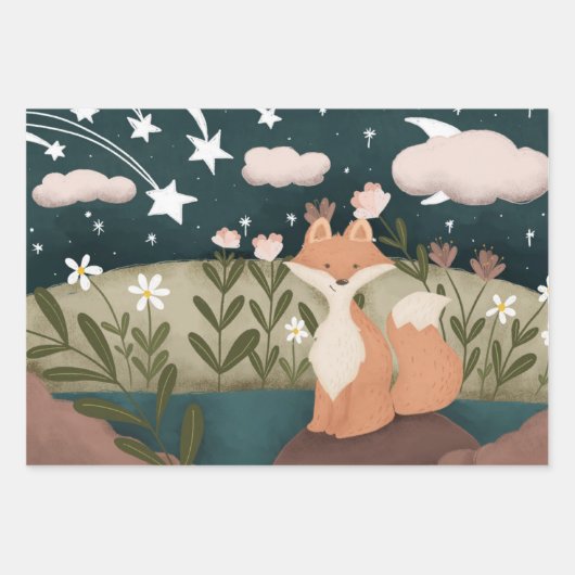 Autumnal Fox Geschenkwrap Geschenkpapier Set (Vorderseite)