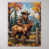Autumnal Friends: Bigfoot und der Elch Poster (Vorne)