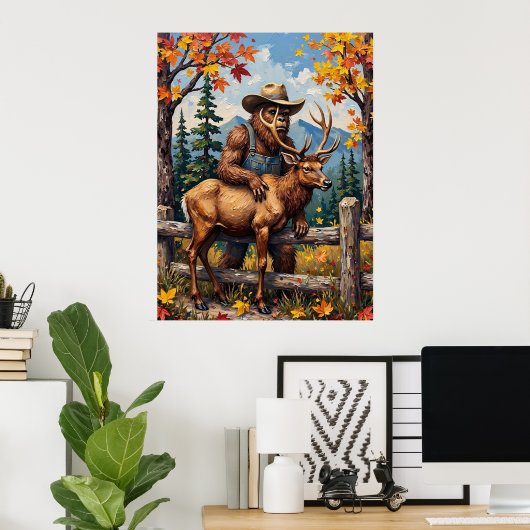 Autumnal Friends: Bigfoot und der Elch Poster (Heimbüro)