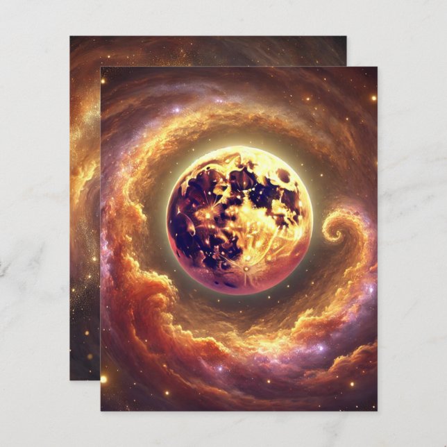 Autumnal Galaxy Harvest Moon Scrapbook Paper (Vorne/Hinten)