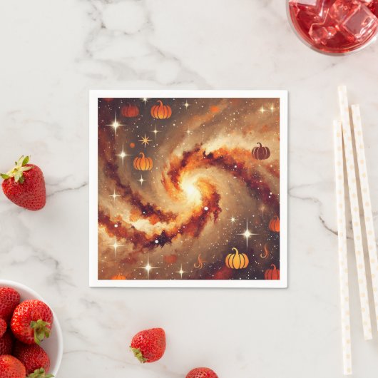 Autumnal Galaxy Pumpkin Gewürz Entdeckungsreise Na Serviette (Beispiel)