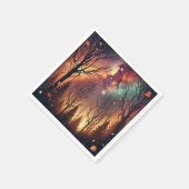 Autumnal Galaxy Twilight Forest Decoupage Napkins Serviette (Ecke)