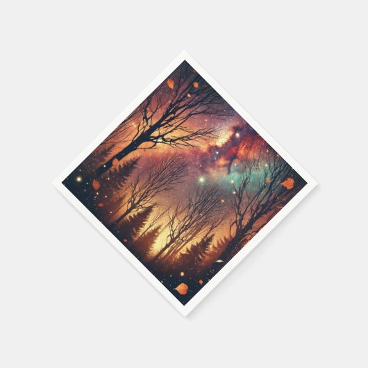 Autumnal Galaxy Twilight Forest Decoupage Napkins Serviette (Ecke)