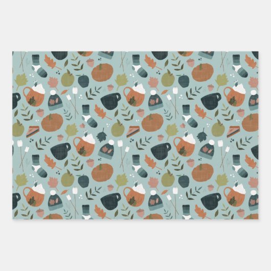 Autumnal Gift Wrap Geschenkpapier Set (Vorderseite 2)