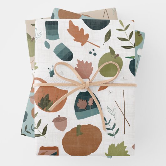 Autumnal Gift Wrap Geschenkpapier Set (Beispiel)