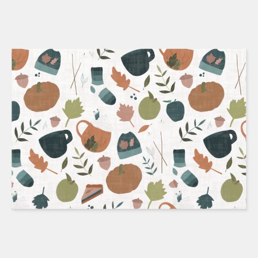 Autumnal Gift Wrap Geschenkpapier Set (Vorderseite)