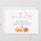Autumnal Glittery Pumpkins QR Code Wedding Save The Date (Vorderseite)