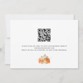 Autumnal Glittery Pumpkins QR Code Wedding Save The Date (Rückseite)