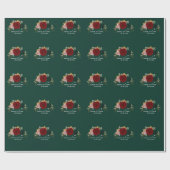 Autumnal Gold Burgundy Emerals Greeny Wedding Geschenkpapier (Flach)