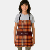 Autumnal Kariert Orange Brown Geometric Muster Schürze (Insitu)