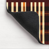 Autumnal Kariertes Orange Schwarz Geometrisches Mu Mousepad (Ecke)