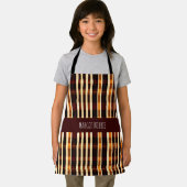 Autumnal Kariertes Orange Schwarz Geometrisches Mu Schürze (Insitu)