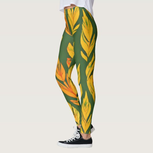 Autumnal Leaf Symphony Leggings (Links)