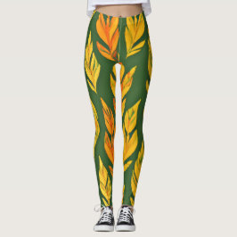 Autumnal Leaf Symphony Leggings