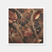 Autumnal Marble Earthy Brown Découpage Napkins Serviette (Vorderseite)