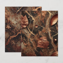 Autumnal Marble Earthy Brown Scrapbook Paper