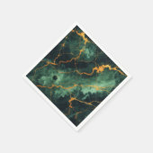 Autumnal Marble Green Forest Découpage Napkins Serviette (Ecke)